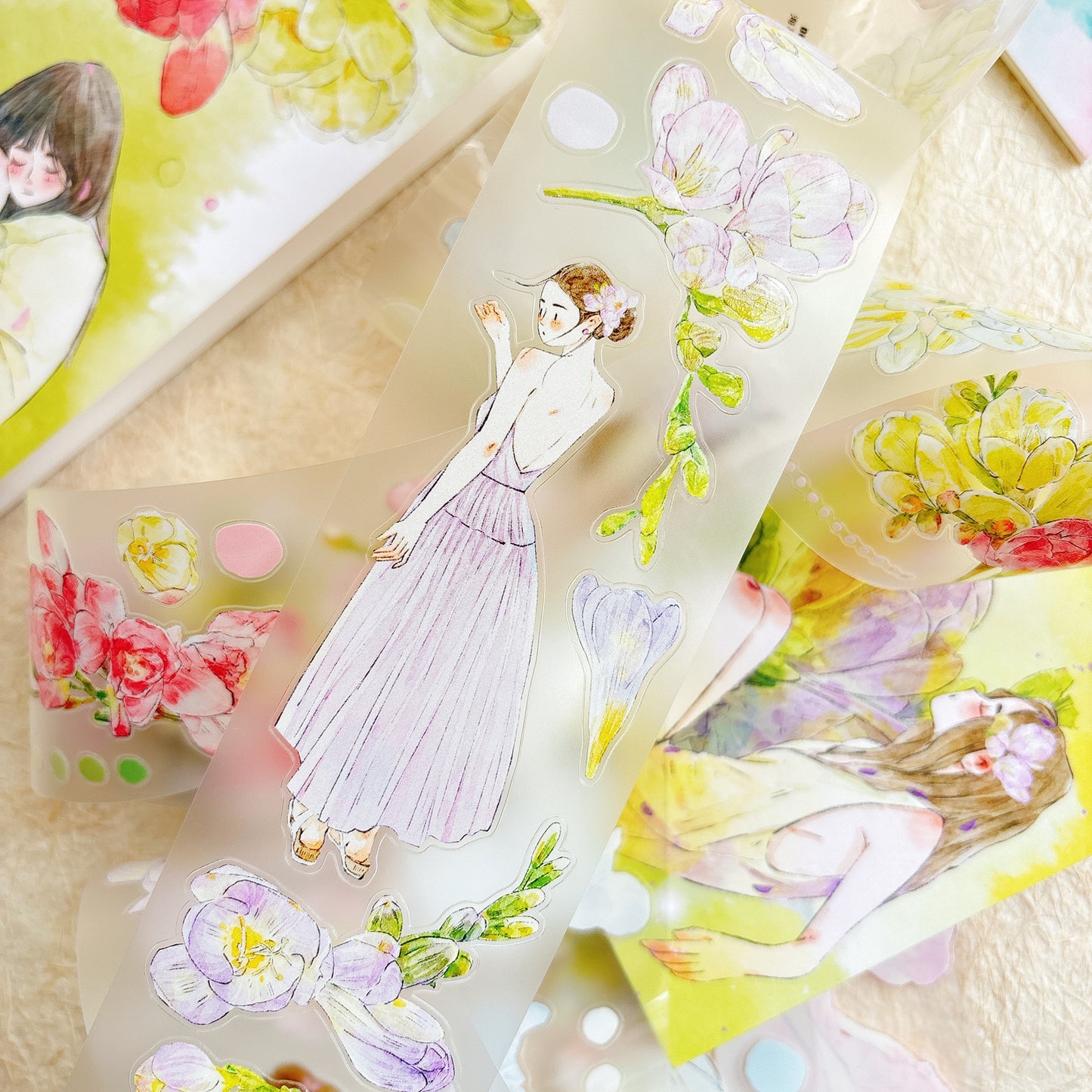 Seahorse Forest Vol10【A55#Appearance】Vintage Scene Original Design Pre-Cut Washi/PET Tape Stickers,for Scrapbook Supplies,Junk Journal Supplies