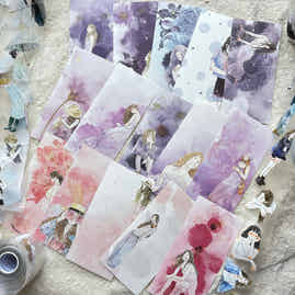 DingDing Vol14 【96 Pcs Rectangular  Sticky Notes With Unique Patterns】,Original Design Bookmark,Card,Gifts for Readers, Page Marker Book Markers for Women Girls Adults Kids