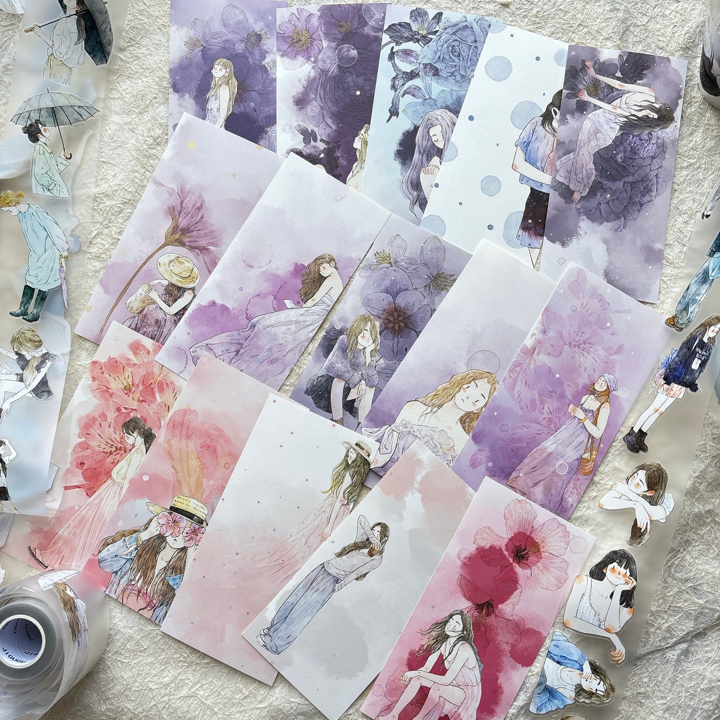 DingDing Vol14 【96 Pcs Rectangular  Sticky Notes With Unique Patterns】,Original Design Bookmark,Card,Gifts for Readers, Page Marker Book Markers for Women Girls Adults Kids