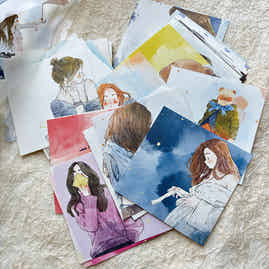 DingDing Vol14 【96 Pcs Square Sticky Notes With Unique Patterns】,Original Design Bookmark,Card,Gifts for Readers, Page Marker Book Markers for Women Girls Adults Kids