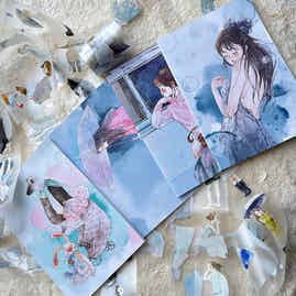 DingDing Vol14【8 Pcs 21x14.2cm,0.75kg A5 Notebook】,Washi Sticker Book,Passport, Blank Inner Pages,for Junk Journal,Journaling,Scrapbooking