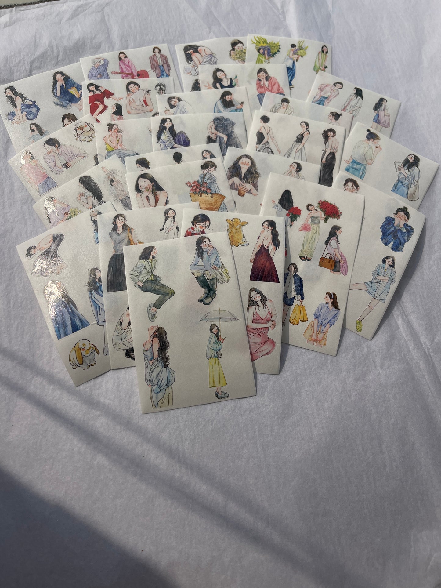 ‌DingDing【M6-Washi Paper】Mini Pre-Cut 117PCS Archive Vintage Portrait Stickers,Limited Edition Classic Collection for DIY Journal, Scrapbook & Crafts
