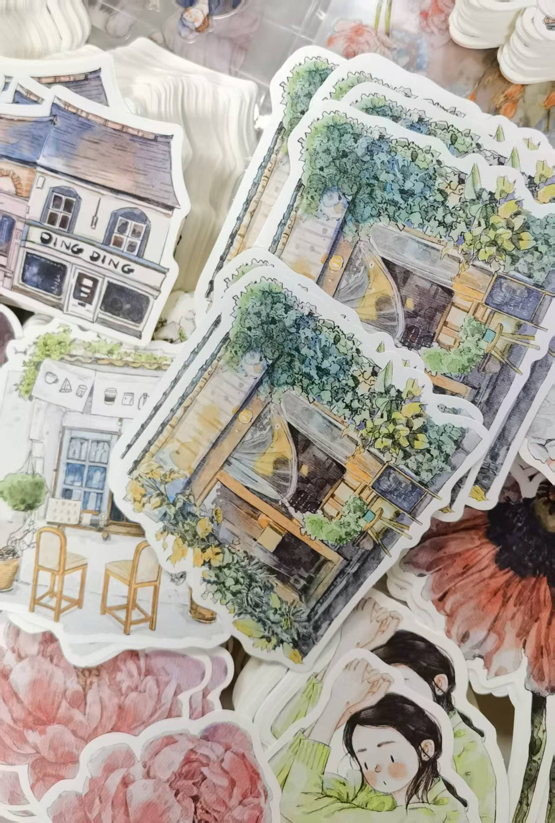 DingDing 【Summer Festival Mystery Lucky Bag】Random Paper Tape Samples, Sticky Notes, Stickers, Cards, Envelope & Surprise Limited Notebook | Small & Large Size, 4 Styles Each | Random Drop, Stationery Surprise Pack