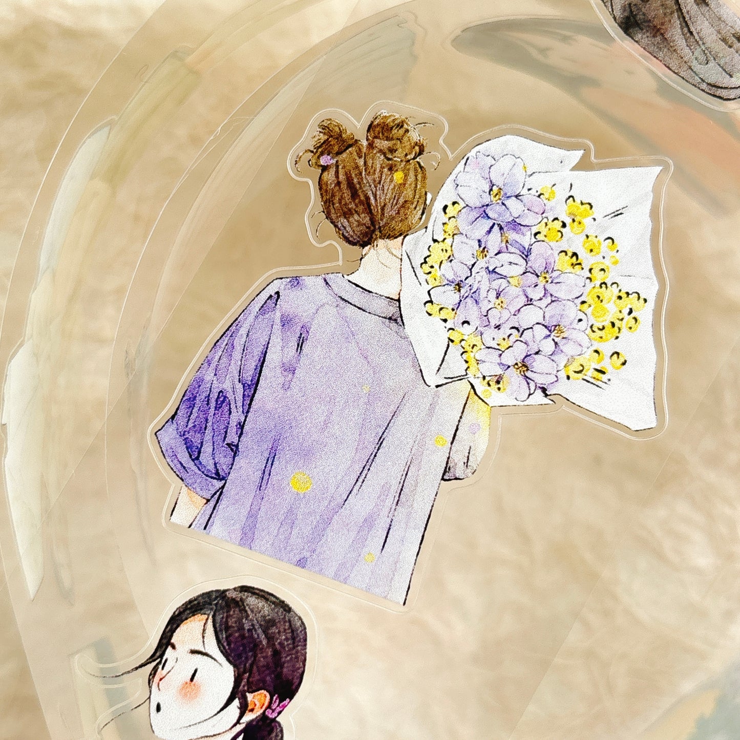 DingDing Vol15【58#There are Flowers】Original Design Kiss-Cut Washi PET Tape Stickers,for Scrapbook Supplies,Journaling,Junk Journal,Bullet Journal,Planner Stickers