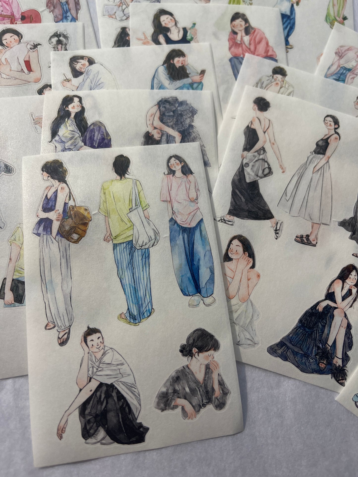 ‌DingDing【M6-Washi Paper】Mini Pre-Cut 117PCS Archive Vintage Portrait Stickers,Limited Edition Classic Collection for DIY Journal, Scrapbook & Crafts