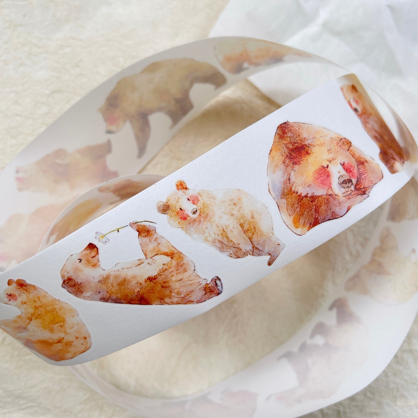 NuNu(DingDing) Vol1【N02 Brother Bear】Salt Style Washi/PET Tape Stickers,for Scrapbook Supplies,Scrapbook Tape Stickers,Junk Journal Supplies