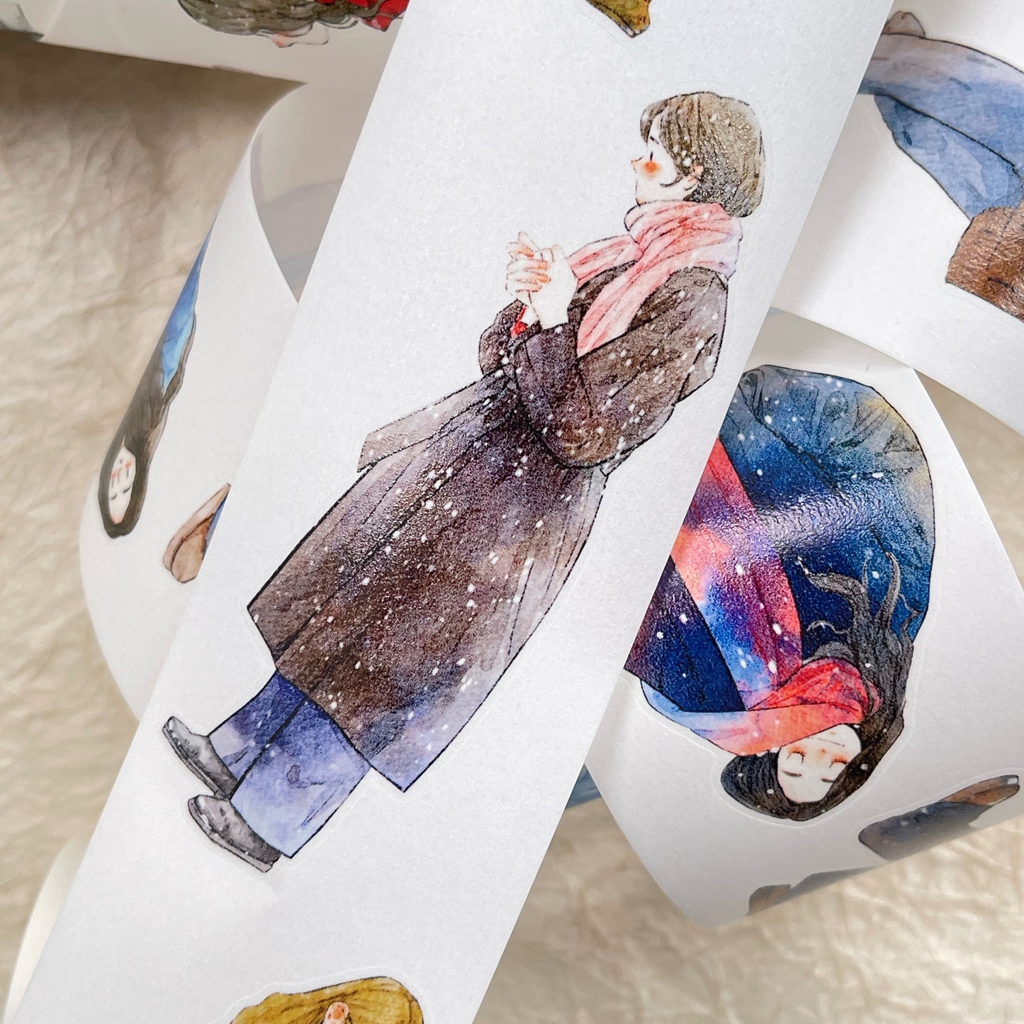 DingDing Vol12【43#Winter Day】Original Design Pre-Cut Washi/PET Tape Stickers,for Scrapbook Supplies,Journaling,Junk Journal,Bullet Journal,Planner Stickers