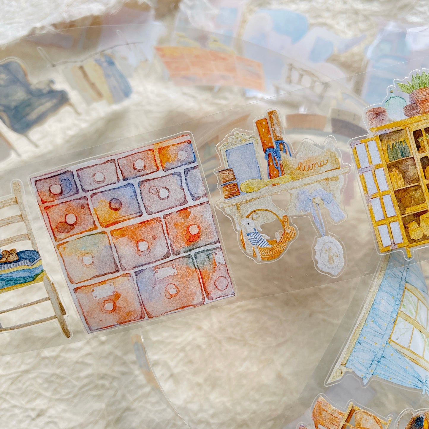 NuNu(DingDing) Vol1【N03 Leave a Blank Space in Life】Salt Style Washi/PET Tape Stickers,for Scrapbook Supplies,Scrapbook Tape Stickers,Junk Journal Supplies