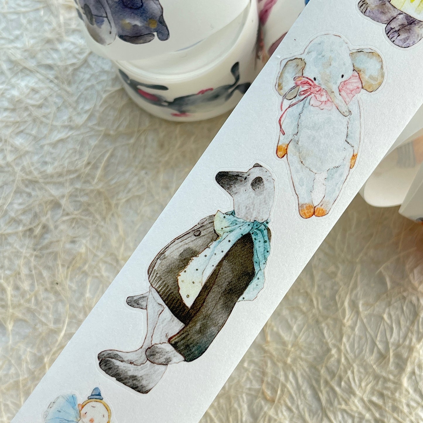 DingDing Vol13【46#Ragdoll】Kiss-cut Washi Pet Tape,Original Vintage Design for Scrapbooks Supplies,Junk Journal,Planner Stickers