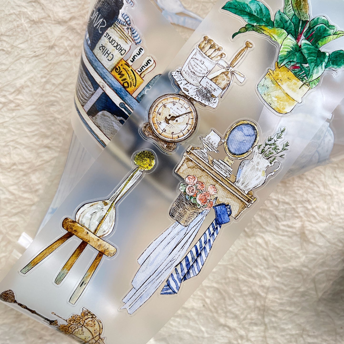 DingDing Washi Tape Set-2 Rolls(44+45) Washi/PET Tape Stickers,Original Designs,Fashion Characters Figures for Scrapbooks Supplies,Journaling,Junk Journal,Bullet Journals,Planners