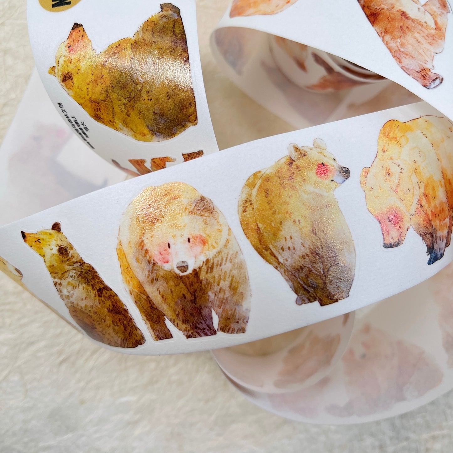 NuNu(DingDing) Vol1【N02 Brother Bear】Salt Style Washi/PET Tape Stickers,for Scrapbook Supplies,Scrapbook Tape Stickers,Junk Journal Supplies