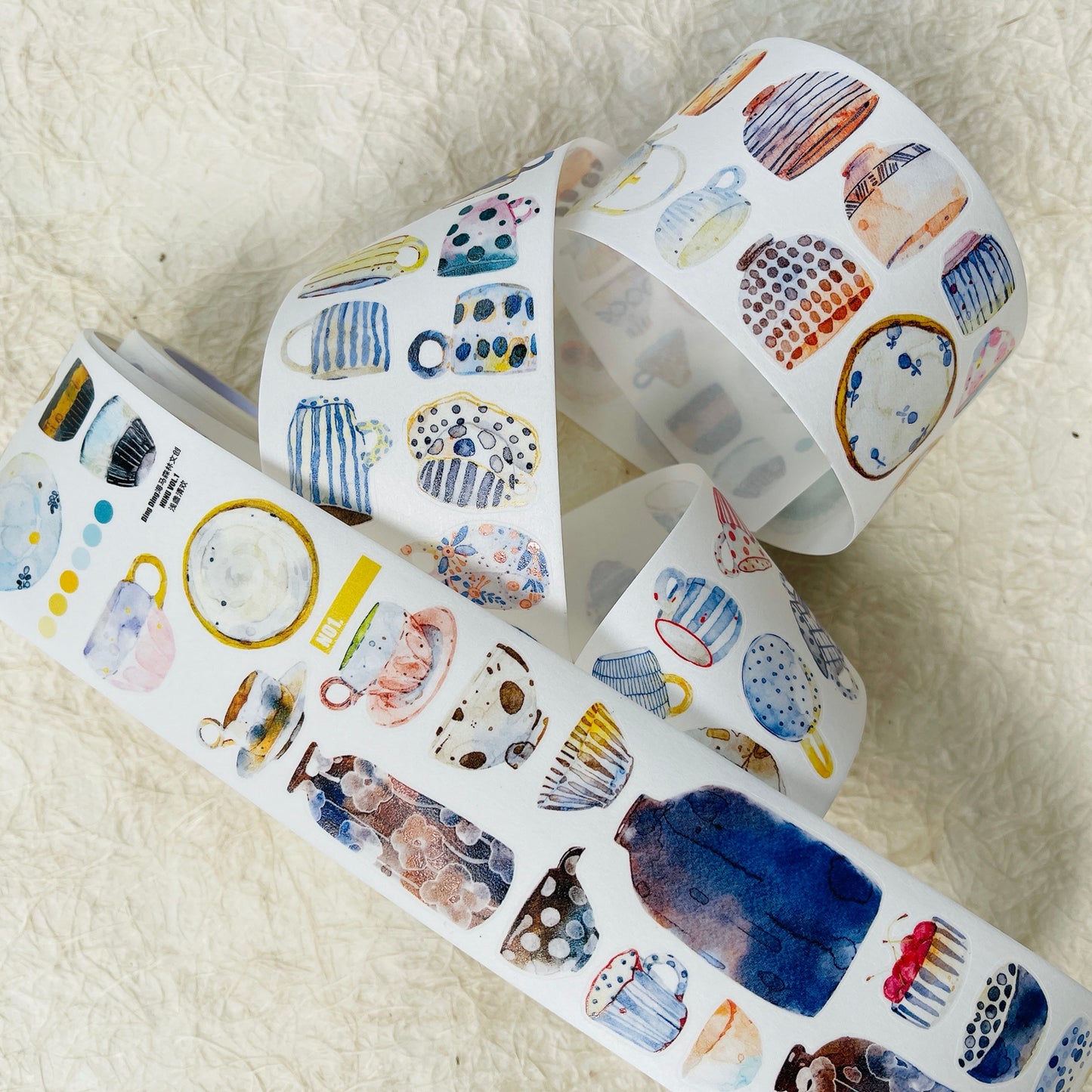 NuNu(DingDing) Vol1【N01 Shallow Cup of Clear Joy】Salt Style Washi/PET Tape Stickers,for Scrapbook Supplies,Scrapbook Tape Stickers,Junk Journal Supplies