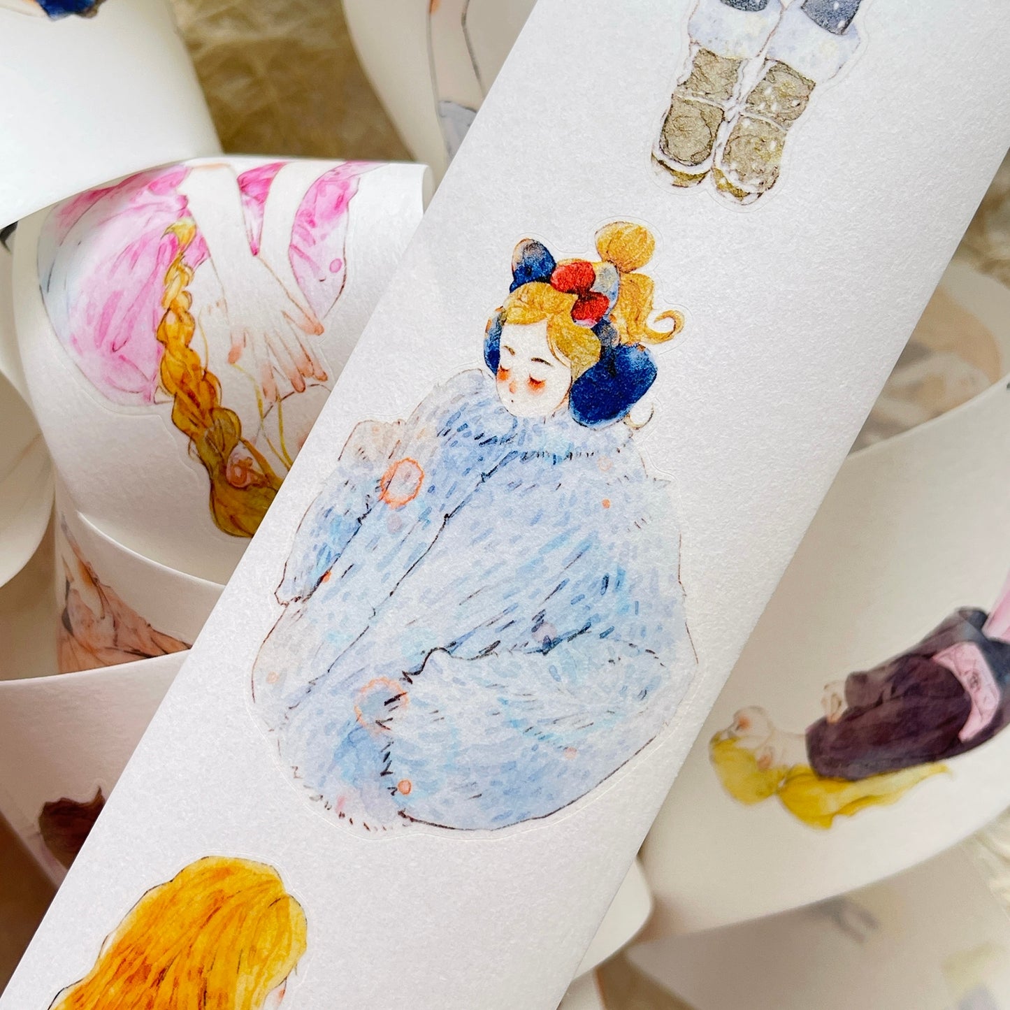 DingDing Vol13【49#Little Happiness】Original Design Kiss-Cut Washi PET Tape Stickers,for Scrapbook Supplies,Journaling,Junk Journal,Bullet Journal,Planner Stickers