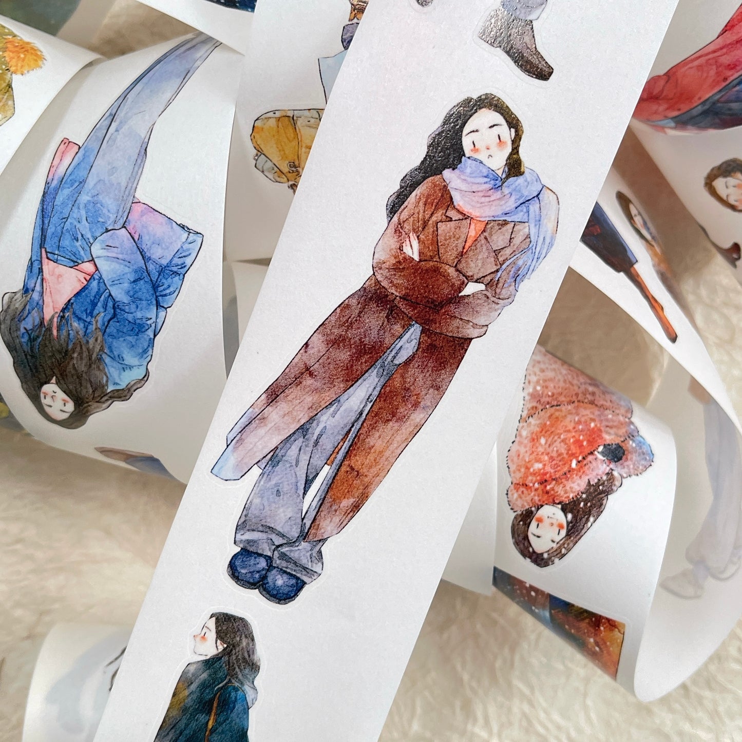 DingDing Vol12【43#Winter Day】Original Design Pre-Cut Washi/PET Tape Stickers,for Scrapbook Supplies,Journaling,Junk Journal,Bullet Journal,Planner Stickers