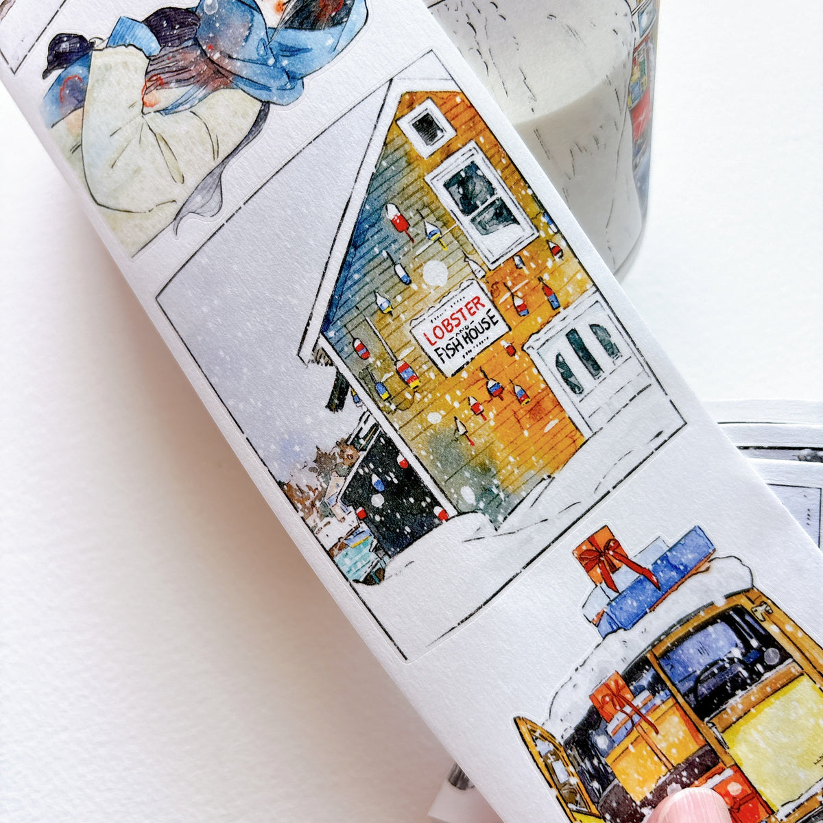 DingDing Vol.17【65#There is Winter】Original Design Pre-Cut Washi/PET Tape Stickers,for Scrapbook Supplies,Journaling,Junk Journal,Bullet Journal,Planner Stickers