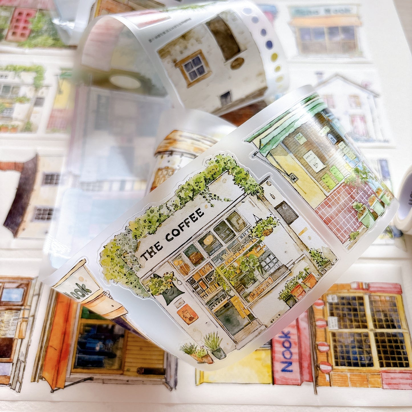 Seahorse Forest Vol11【A60#Shed】Vintage Scene Original Design Pre-Cut Washi/PET Tape Stickers,for Scrapbook Supplies,Junk Journal Supplies