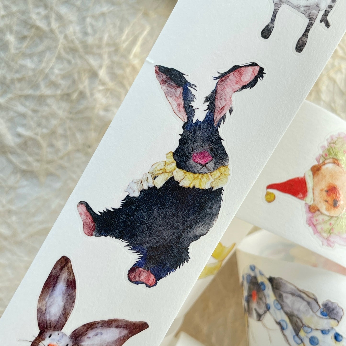 DingDing Vol13【46#Ragdoll】Kiss-cut Washi Pet Tape,Original Vintage Design for Scrapbooks Supplies,Junk Journal,Planner Stickers