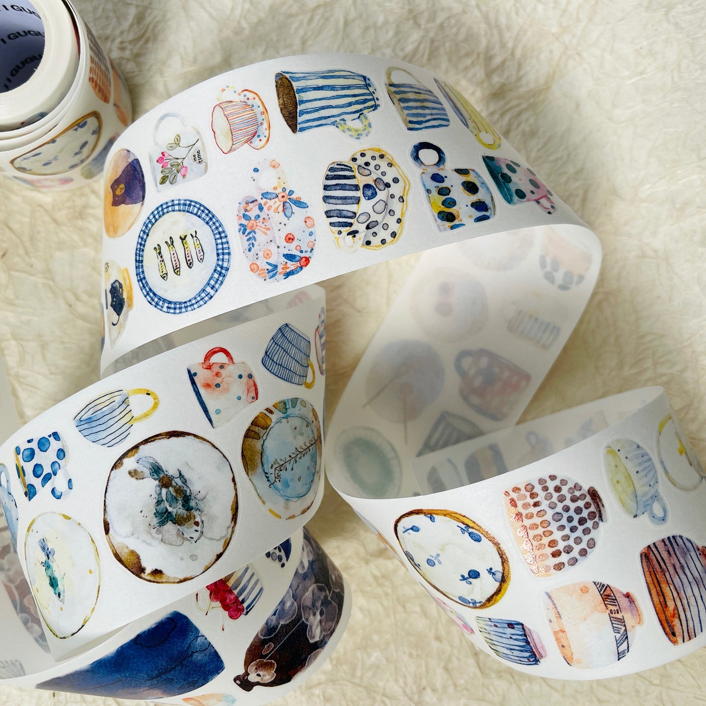 NuNu(DingDing) Vol1【N01 Shallow Cup of Clear Joy】Salt Style Washi/PET Tape Stickers,for Scrapbook Supplies,Scrapbook Tape Stickers,Junk Journal Supplies