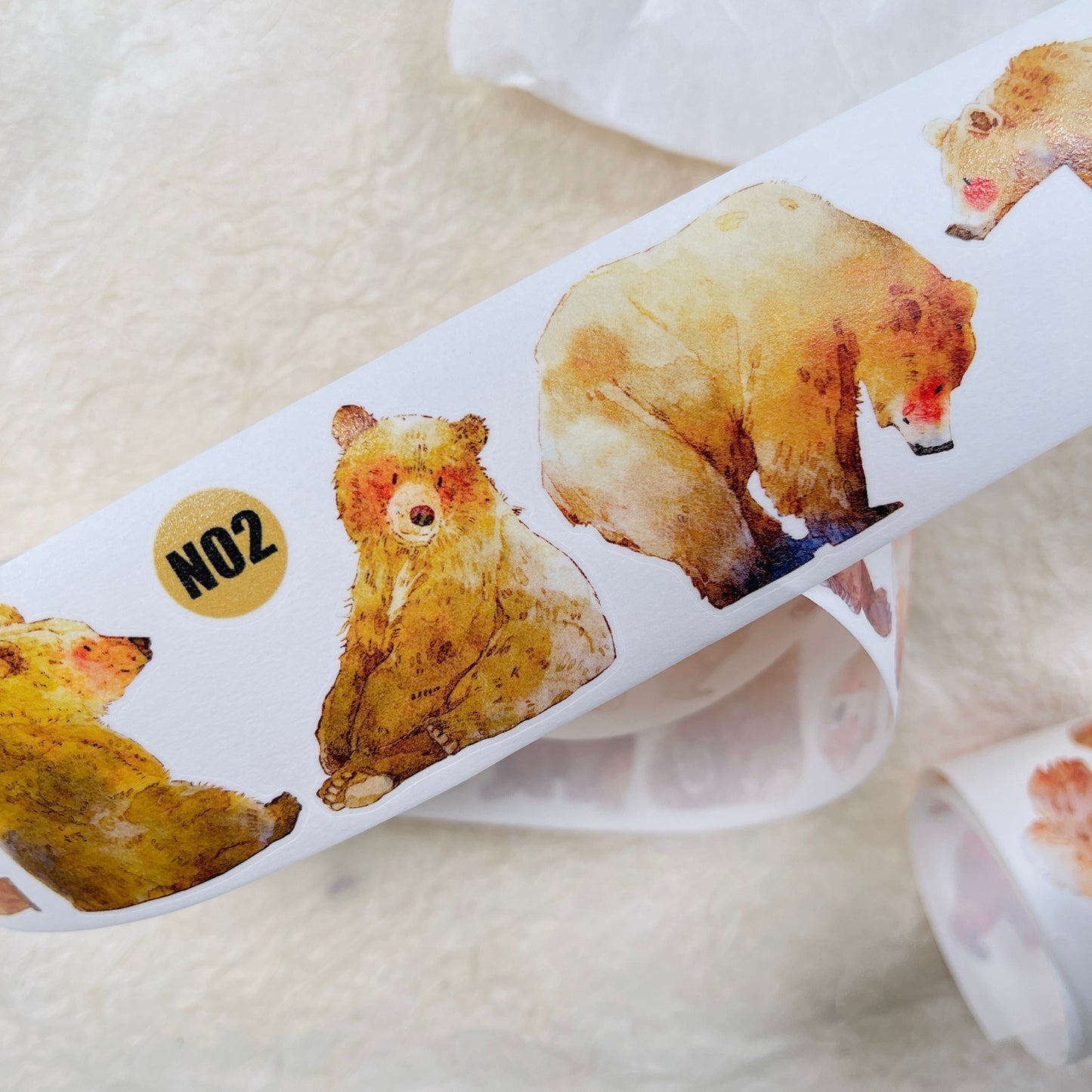 NuNu(DingDing) Vol1【N02 Brother Bear】Salt Style Washi/PET Tape Stickers,for Scrapbook Supplies,Scrapbook Tape Stickers,Junk Journal Supplies