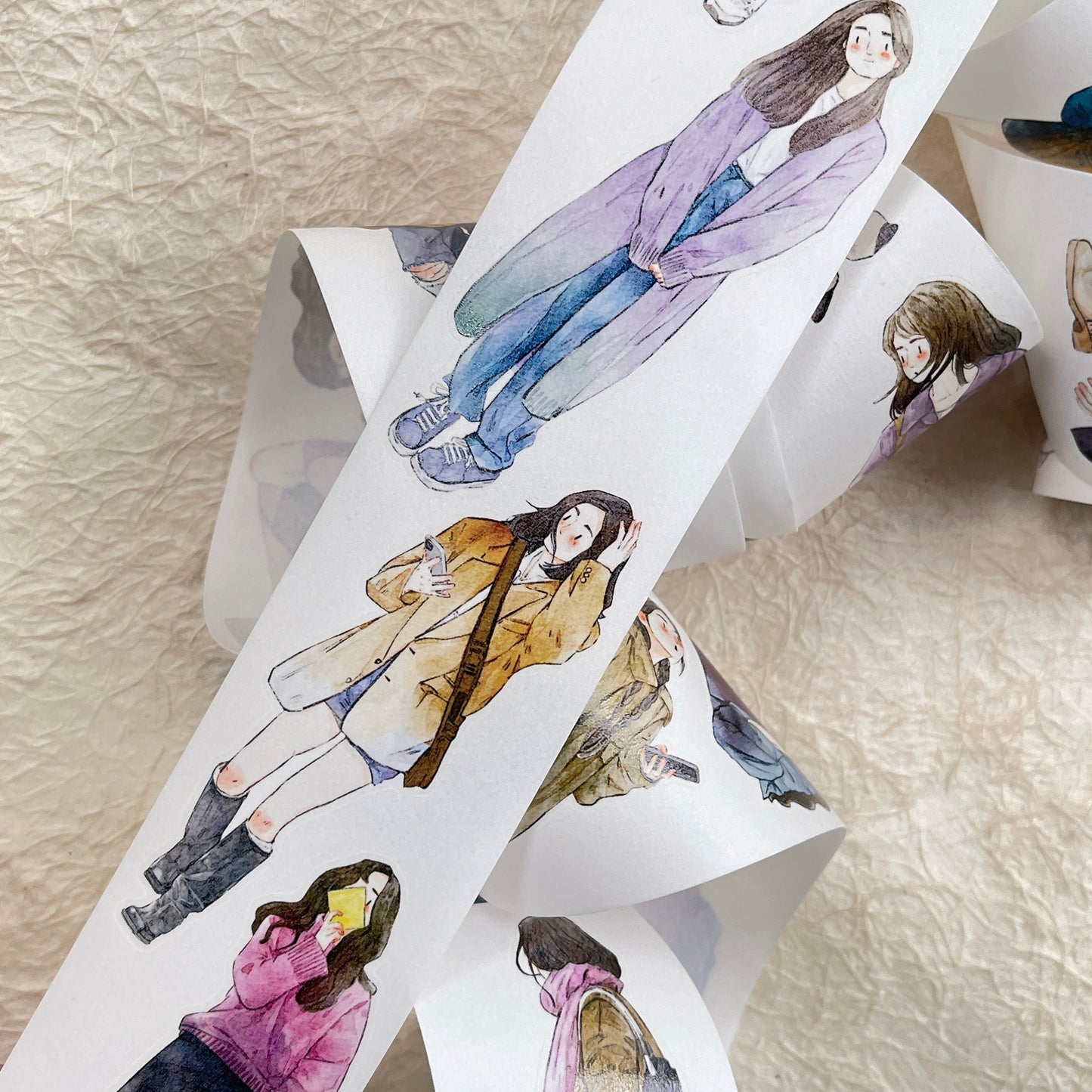 DingDing Vol12【44#Colors of Autumn】Original Design Pre-Cut Washi/PET Tape Stickers,for Scrapbook Supplies,Journaling,Junk Journal,Bullet Journal,Planner Stickers