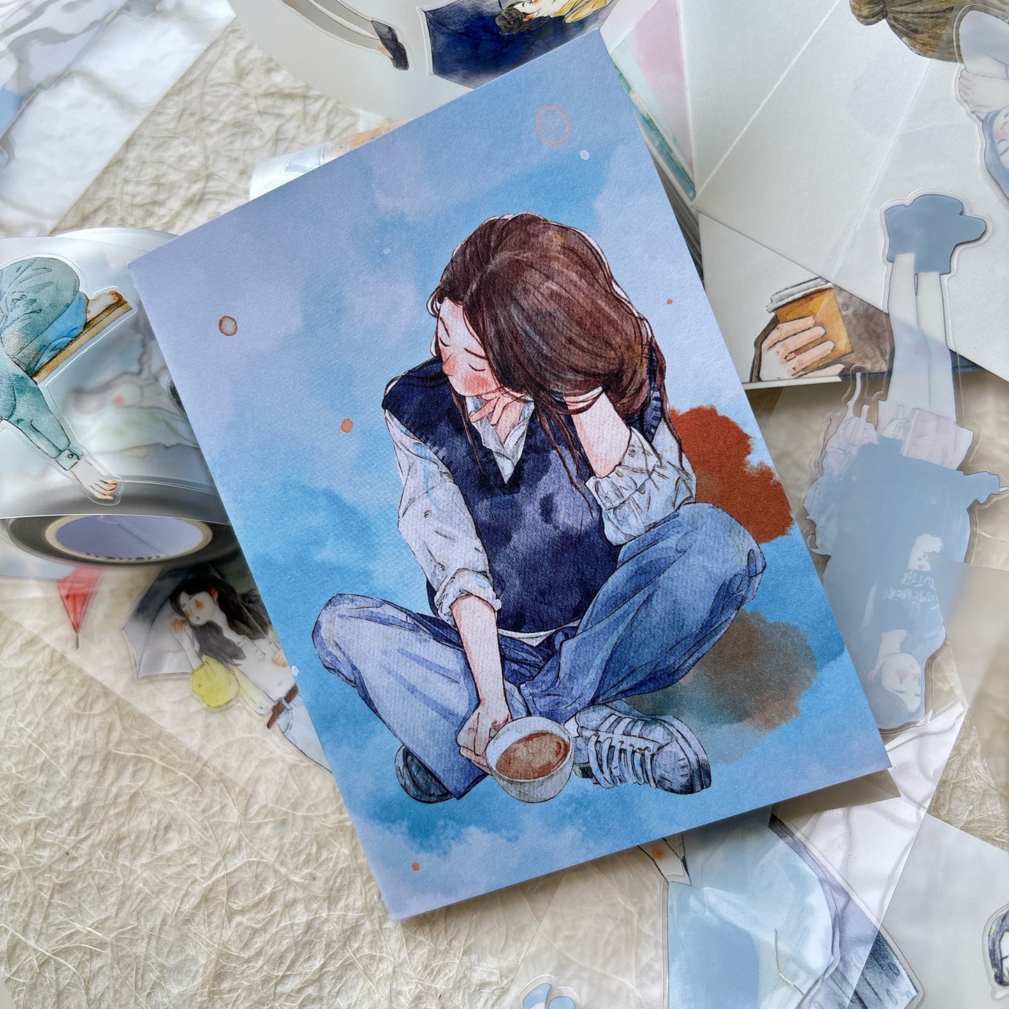 DingDing Vol9【8 Pcs 9*12.5cm Person Cover Travel Notebook】,Washi Sticker Book,Passport, Blank Inner Pages,for Junk Journal,Journaling,Scrapbooking