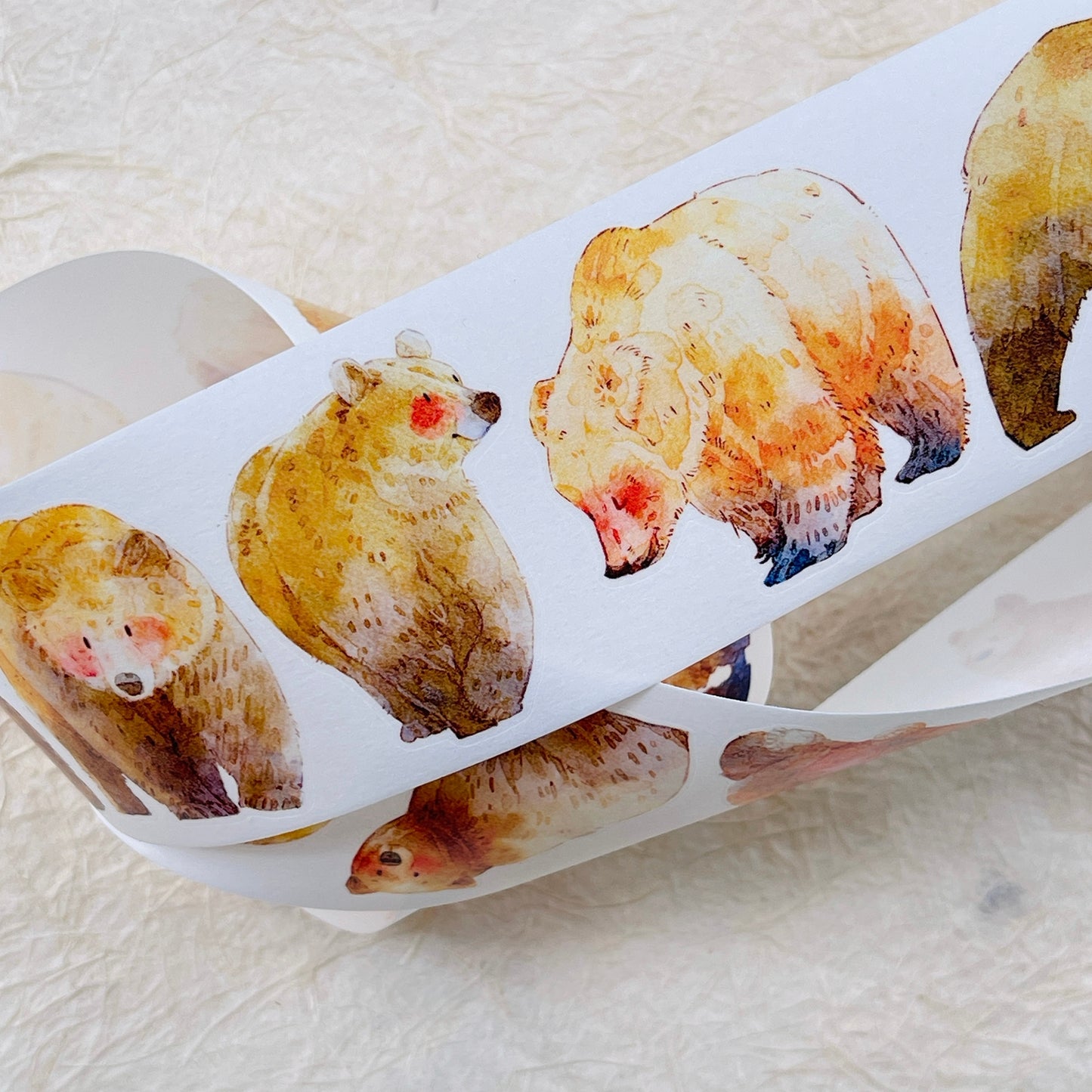 NuNu(DingDing) Vol1【N02 Brother Bear】Salt Style Washi/PET Tape Stickers,for Scrapbook Supplies,Scrapbook Tape Stickers,Junk Journal Supplies