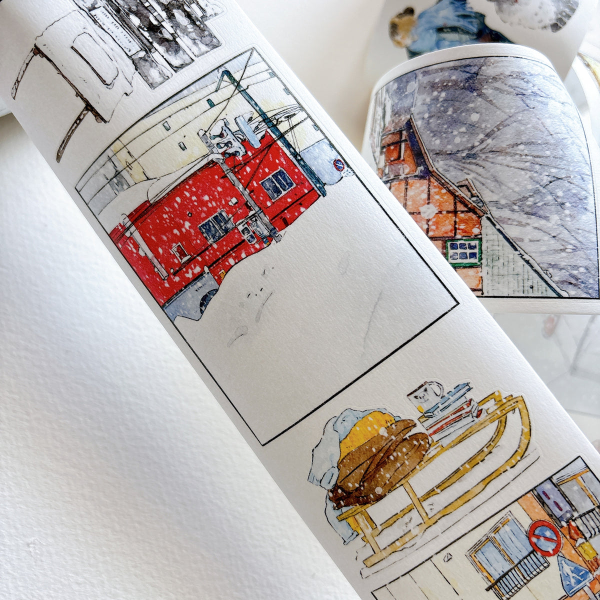 DingDing Vol.17【65#There is Winter】Original Design Pre-Cut Washi/PET Tape Stickers,for Scrapbook Supplies,Journaling,Junk Journal,Bullet Journal,Planner Stickers