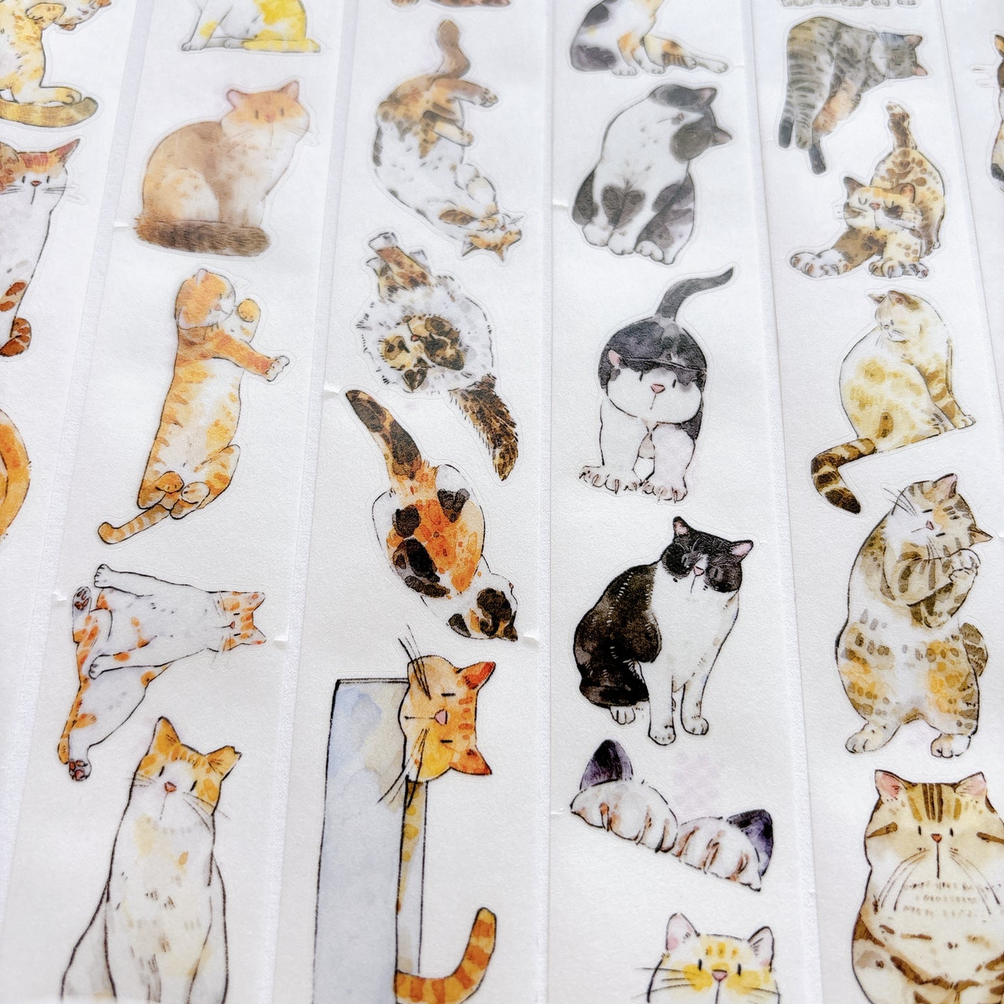 Seahorse Forest Vol11【A62#Mimi】Vintage Cat Original Design Pre-Cut Washi/PET Tape Stickers,for Scrapbook Supplies,Junk Journal Supplies