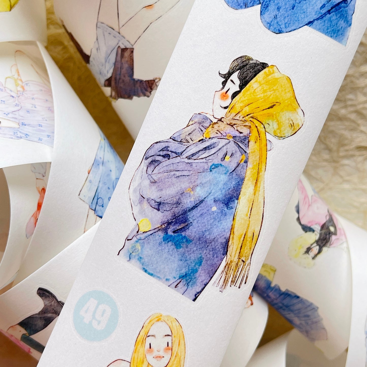 DingDing Vol13【49#Little Happiness】Original Design Kiss-Cut Washi PET Tape Stickers,for Scrapbook Supplies,Journaling,Junk Journal,Bullet Journal,Planner Stickers