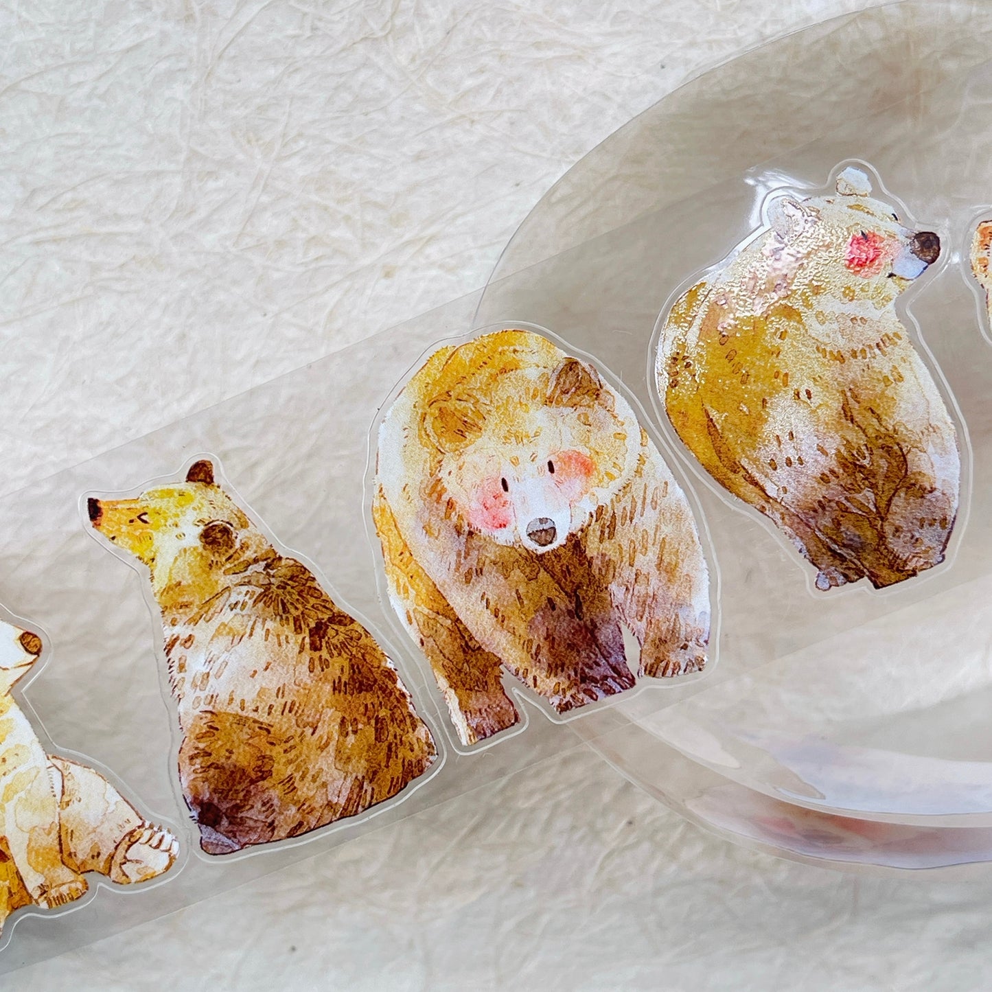 NuNu(DingDing) Vol1【N02 Brother Bear】Salt Style Washi/PET Tape Stickers,for Scrapbook Supplies,Scrapbook Tape Stickers,Junk Journal Supplies