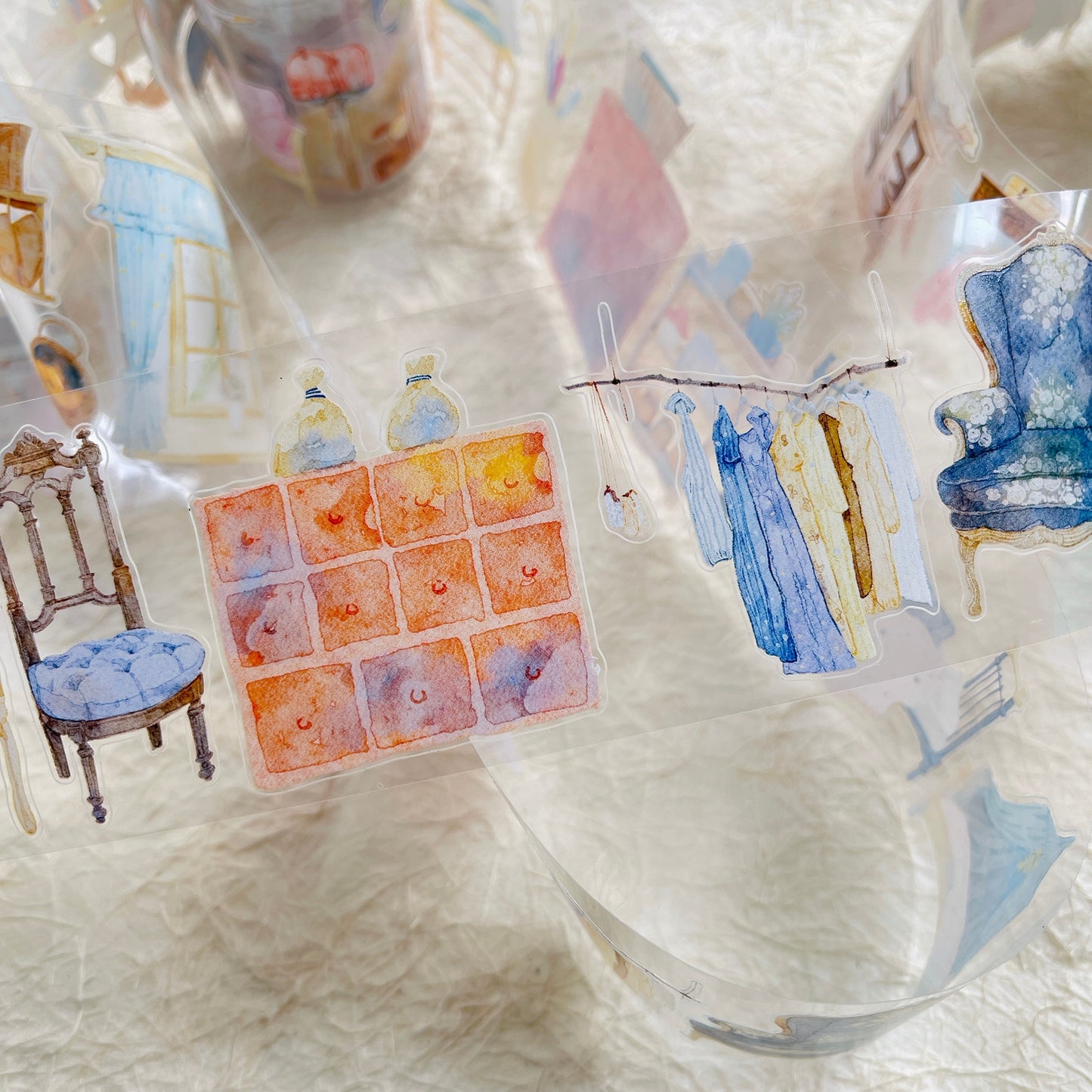 NuNu(DingDing) Vol1【N03 Leave a Blank Space in Life】Salt Style Washi/PET Tape Stickers,for Scrapbook Supplies,Scrapbook Tape Stickers,Junk Journal Supplies