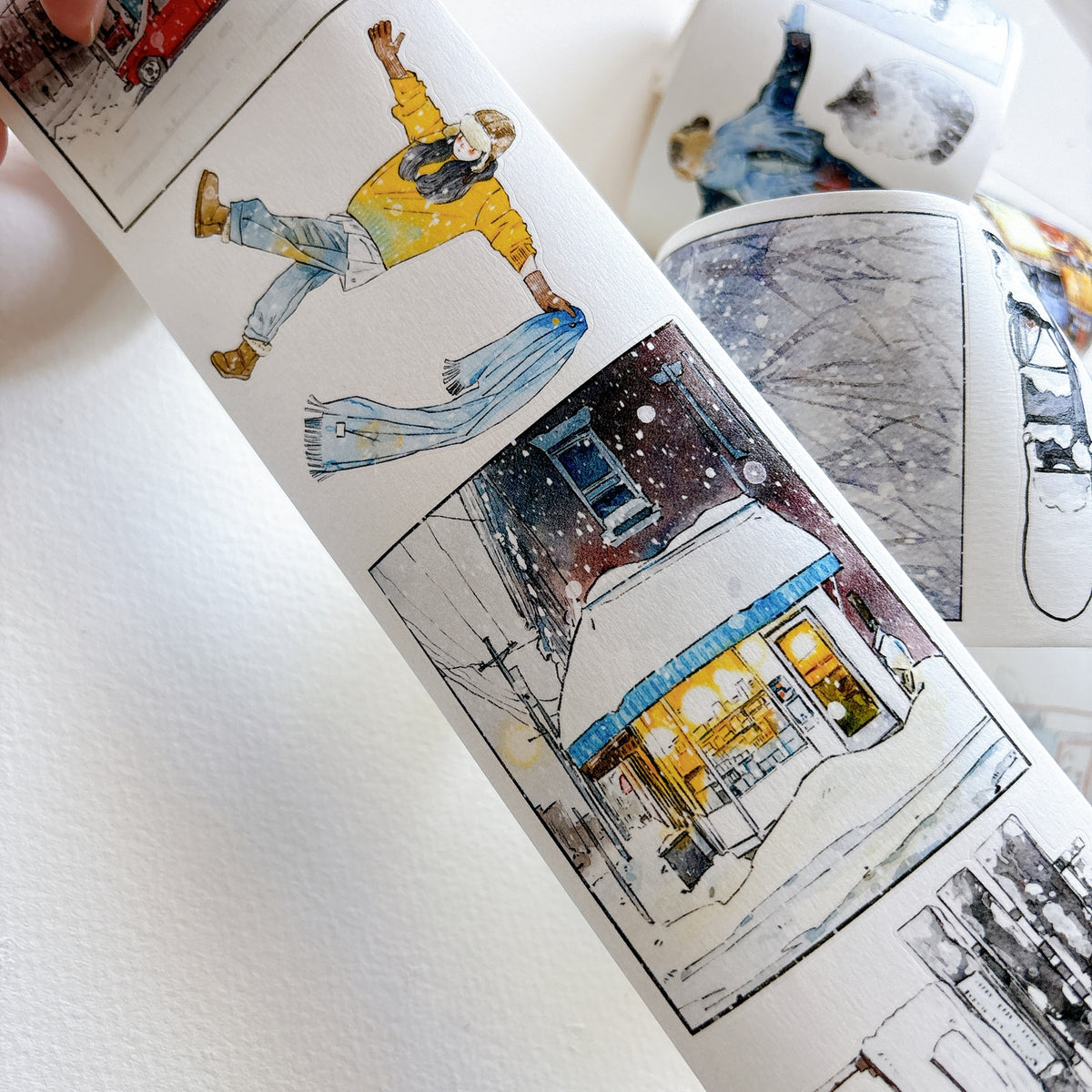 DingDing Vol.17【65#There is Winter】Original Design Pre-Cut Washi/PET Tape Stickers,for Scrapbook Supplies,Journaling,Junk Journal,Bullet Journal,Planner Stickers