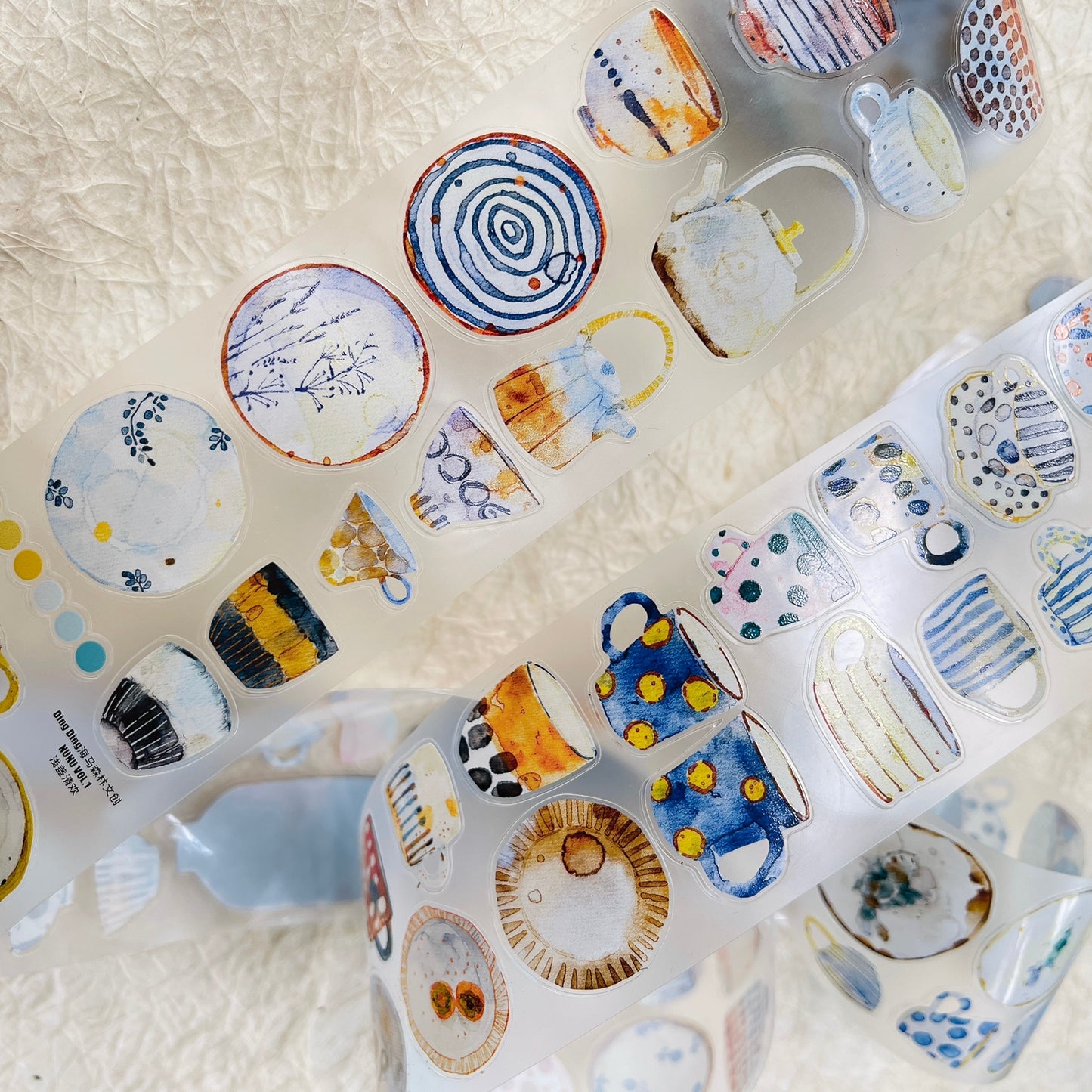 NuNu(DingDing) Vol1【N01 Shallow Cup of Clear Joy】Salt Style Washi/PET Tape Stickers,for Scrapbook Supplies,Scrapbook Tape Stickers,Junk Journal Supplies