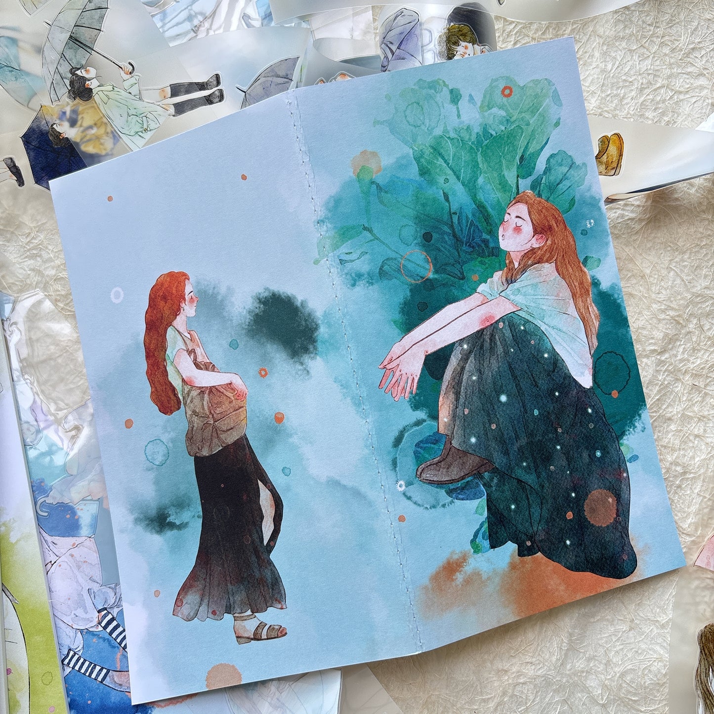 DingDing Vol14【10 Pcs 21x11cm,0.7kg TN Notebook】,Washi Sticker Book,Passport, Blank Inner Pages,for Junk Journal,Journaling,Scrapbooking