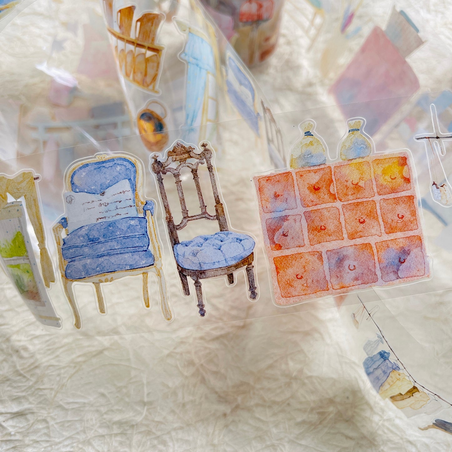 NuNu(DingDing) Vol1【N03 Leave a Blank Space in Life】Salt Style Washi/PET Tape Stickers,for Scrapbook Supplies,Scrapbook Tape Stickers,Junk Journal Supplies