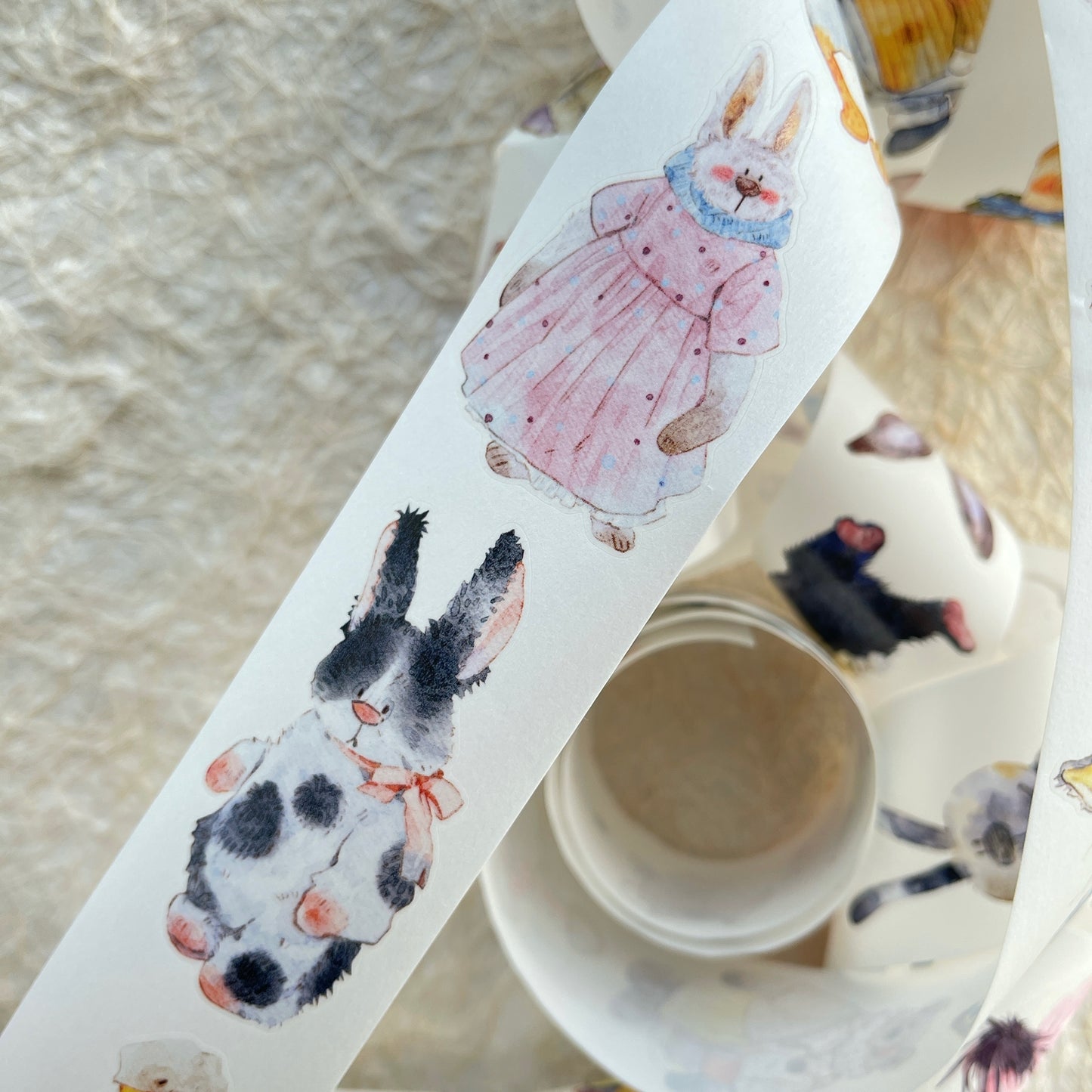 DingDing Vol13【46#Ragdoll】Kiss-cut Washi Pet Tape,Original Vintage Design for Scrapbooks Supplies,Junk Journal,Planner Stickers