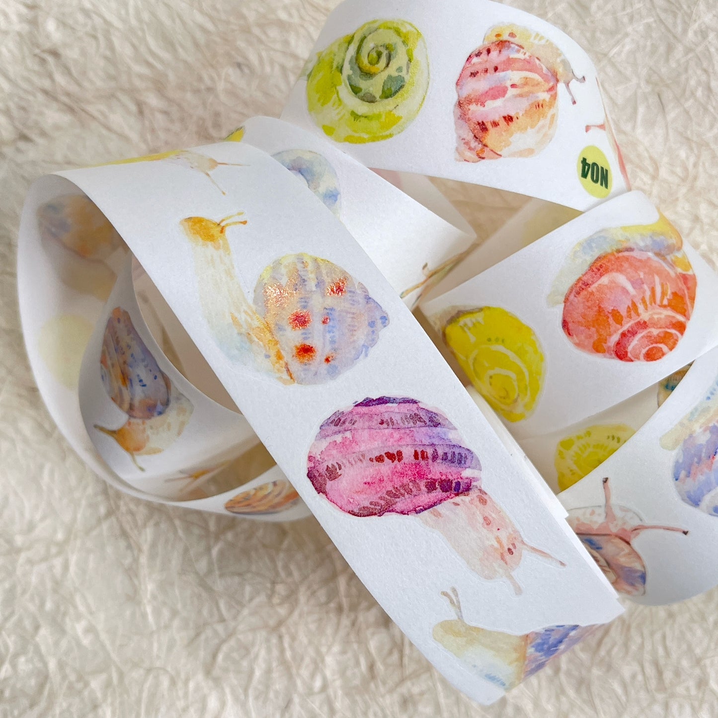 NuNu(DingDing) Vol1【N04 Snail】Salt Style Washi/PET Tape Stickers,for Scrapbook Supplies,Scrapbook Tape Stickers,Junk Journal Supplies