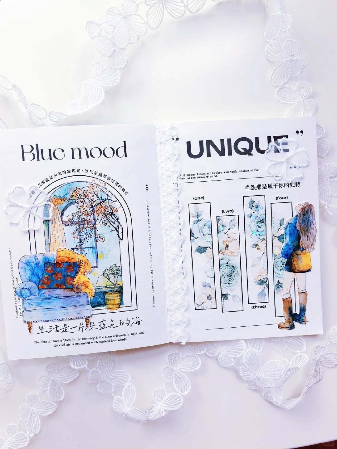 DingDing Washi Tape Set-2 Rolls(44+45) Washi/PET Tape Stickers,Original Designs,Fashion Characters Figures for Scrapbooks Supplies,Journaling,Junk Journal,Bullet Journals,Planners