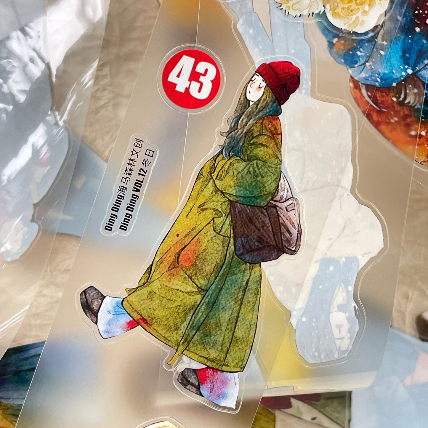 DingDing Vol12【43#Winter Day】Original Design Pre-Cut Washi/PET Tape Stickers,for Scrapbook Supplies,Journaling,Junk Journal,Bullet Journal,Planner Stickers