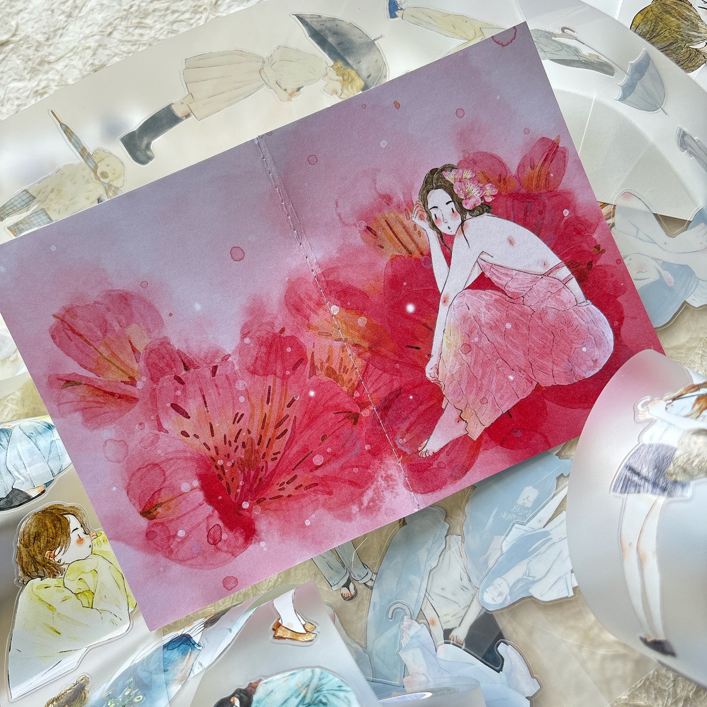 DingDing Vol9【8 Pcs 9*12.5cm Person Cover Travel Notebook】,Washi Sticker Book,Passport, Blank Inner Pages,for Junk Journal,Journaling,Scrapbooking