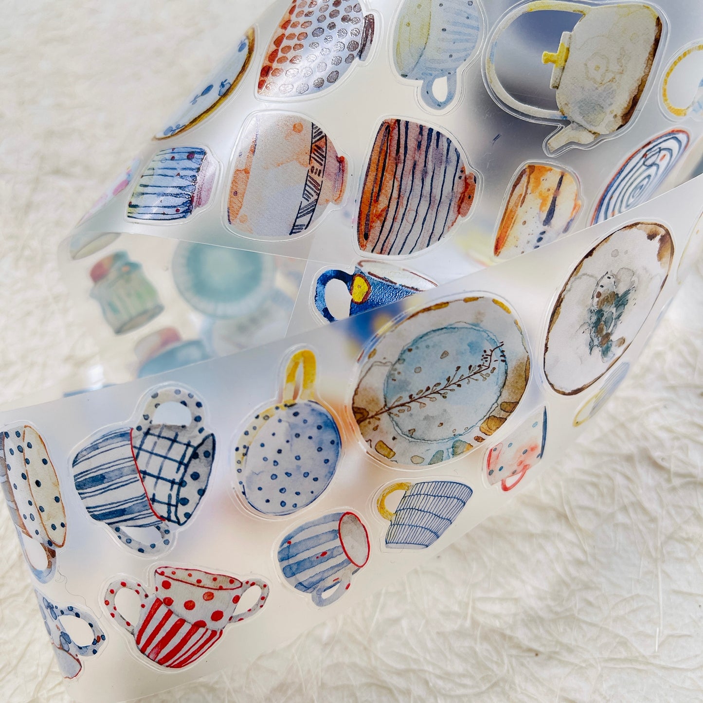 NuNu(DingDing) Vol1【N01 Shallow Cup of Clear Joy】Salt Style Washi/PET Tape Stickers,for Scrapbook Supplies,Scrapbook Tape Stickers,Junk Journal Supplies