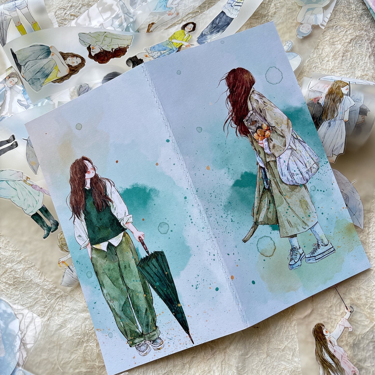DingDing Vol14【10 Pcs 21x11cm,0.7kg TN Notebook】,Washi Sticker Book,Passport, Blank Inner Pages,for Junk Journal,Journaling,Scrapbooking