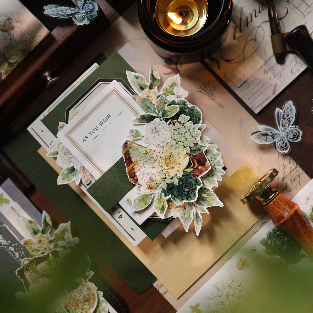 YiEr Vol18【Flower Box】Pre-cut Orginal Design Follower Washi Tape and PET Stickers
