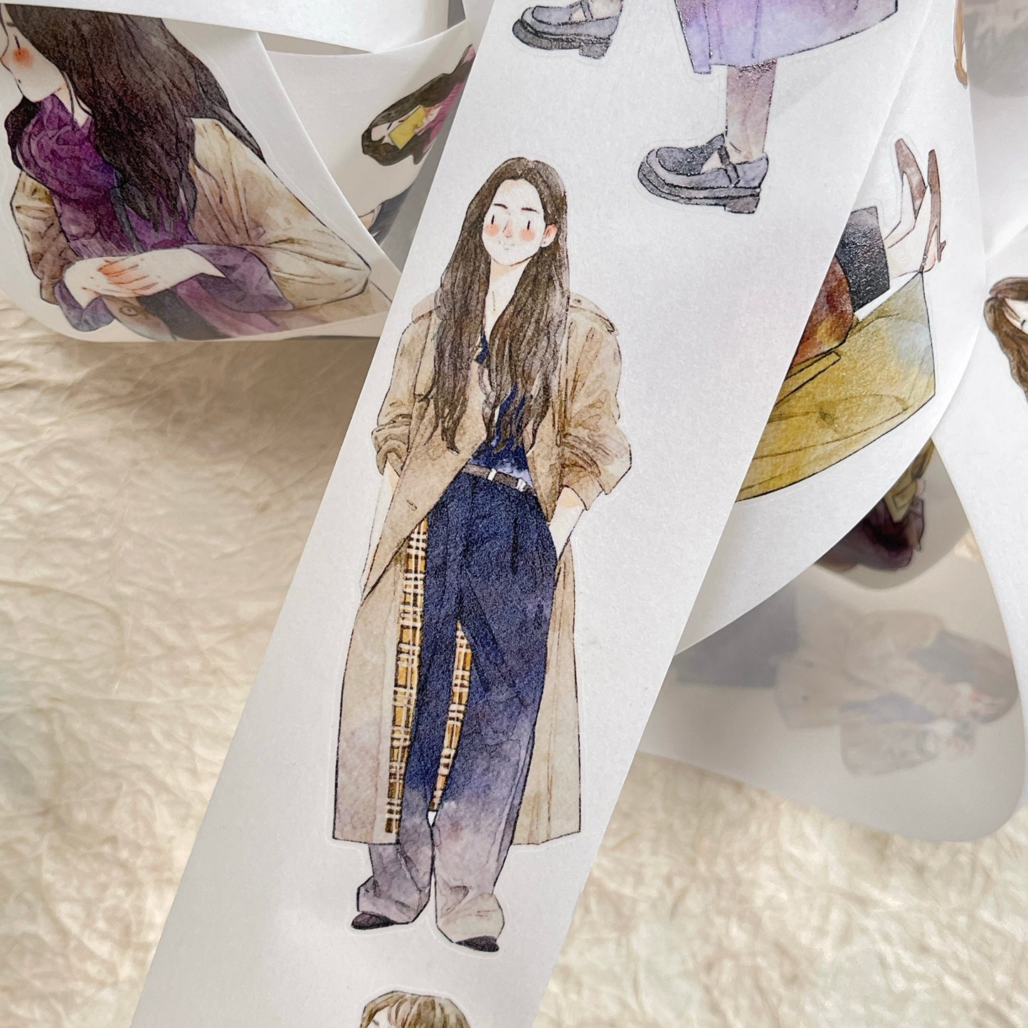 DingDing Vol12【44#Colors of Autumn】Original Design Pre-Cut Washi/PET Tape Stickers,for Scrapbook Supplies,Journaling,Junk Journal,Bullet Journal,Planner Stickers