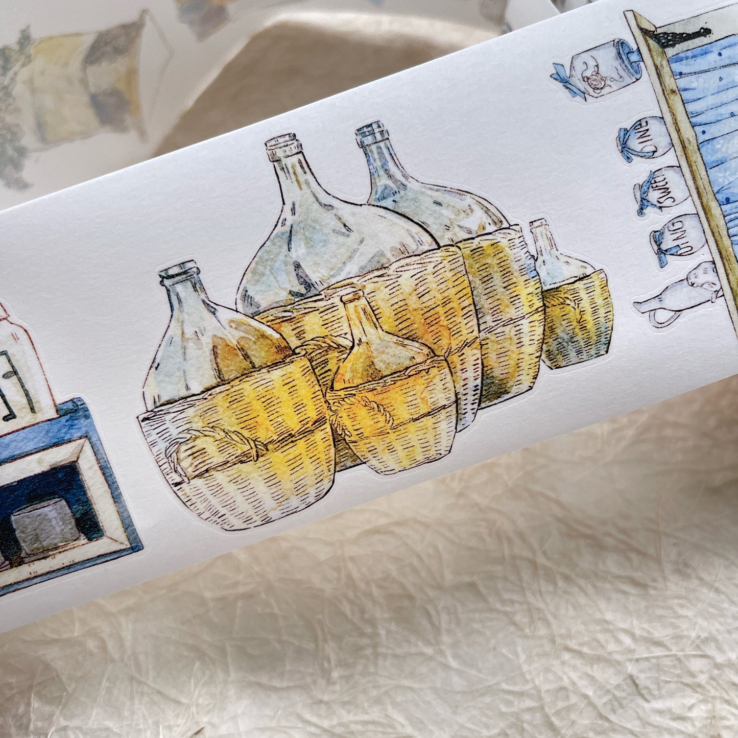 DingDing Washi Tape Set-2 Rolls(44+45) Washi/PET Tape Stickers,Original Designs,Fashion Characters Figures for Scrapbooks Supplies,Journaling,Junk Journal,Bullet Journals,Planners