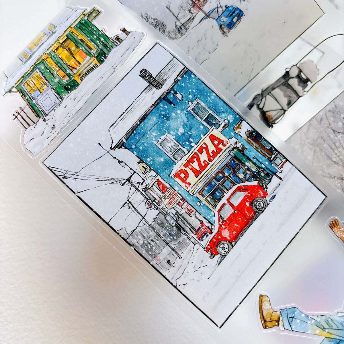 DingDing Vol.17【65#There is Winter】Original Design Pre-Cut Washi/PET Tape Stickers,for Scrapbook Supplies,Journaling,Junk Journal,Bullet Journal,Planner Stickers