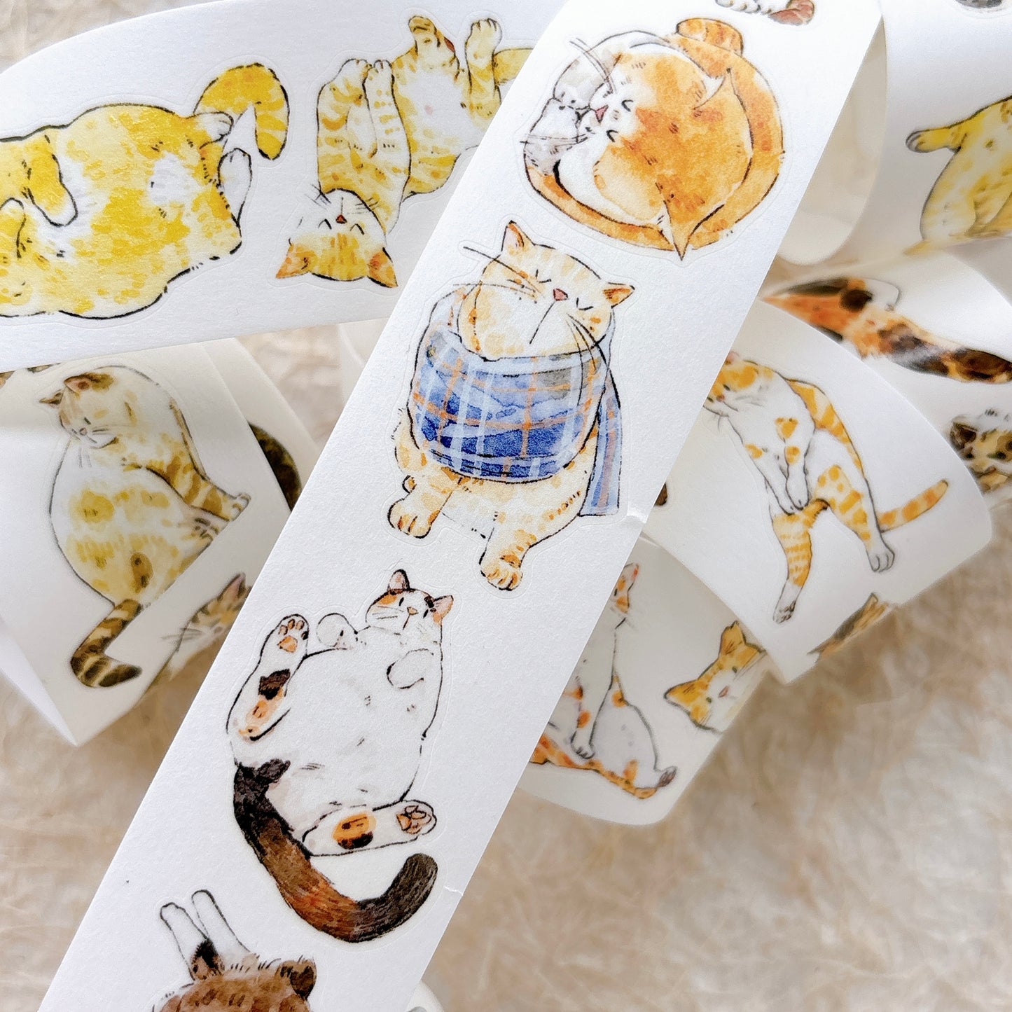 Seahorse Forest Vol11【A62#Mimi】Vintage Cat Original Design Pre-Cut Washi/PET Tape Stickers,for Scrapbook Supplies,Junk Journal Supplies