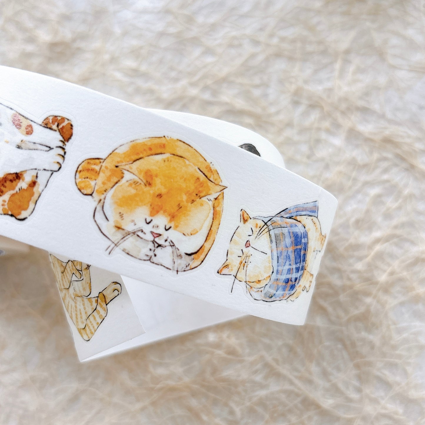 Seahorse Forest Vol11【A62#Mimi】Vintage Cat Original Design Pre-Cut Washi/PET Tape Stickers,for Scrapbook Supplies,Junk Journal Supplies
