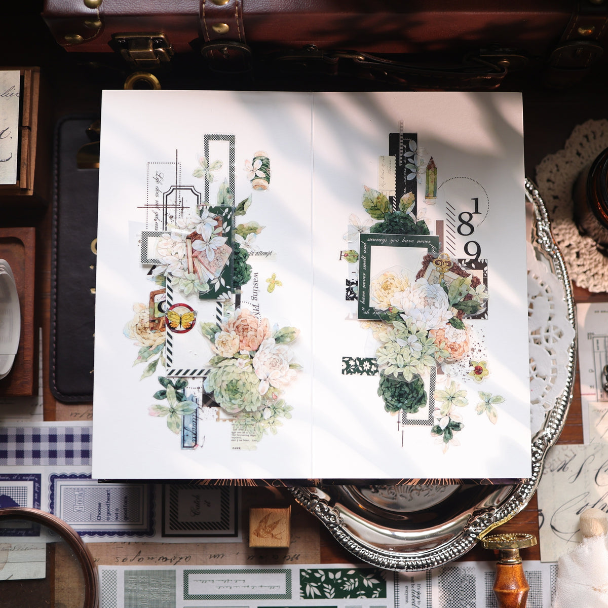 YiEr Vol18【A Brief Sketch】Pre-cut Orginal Design Base Border Washi Tape and PET Stickers