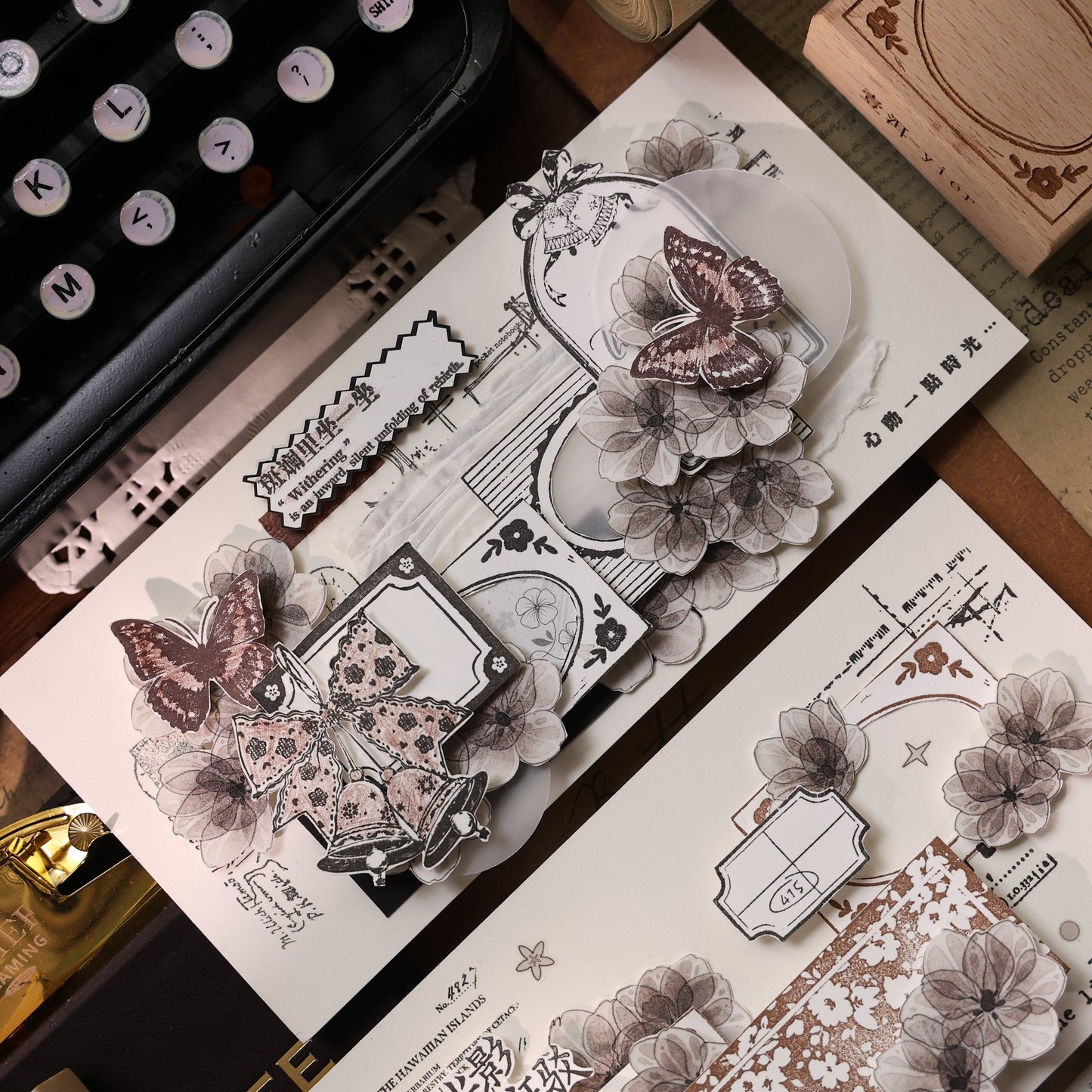 YiEr Vol16【Shadow Flower】Floral Washi Tape and PET Stickers
